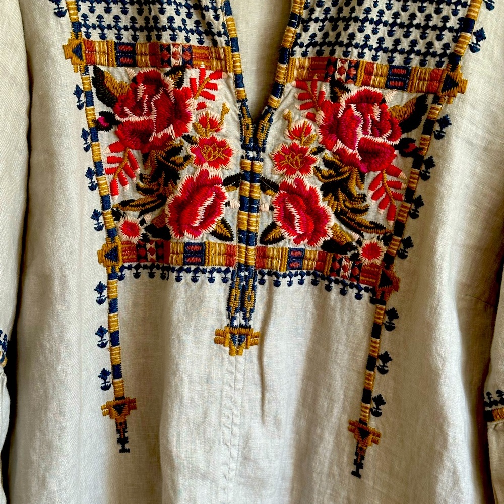 Johnny Was embroidered cotton dress